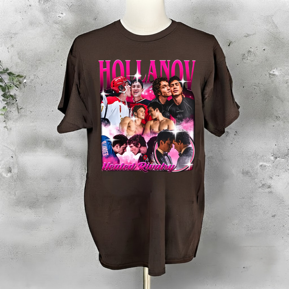 Hollanov Heated Rivalry Hollander & Rozanov Vintage Brown T-Shirt